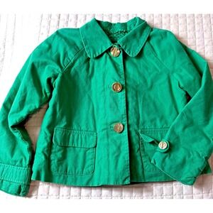 Gap Kids Green Button-Up Jacket Size Small (6-7)